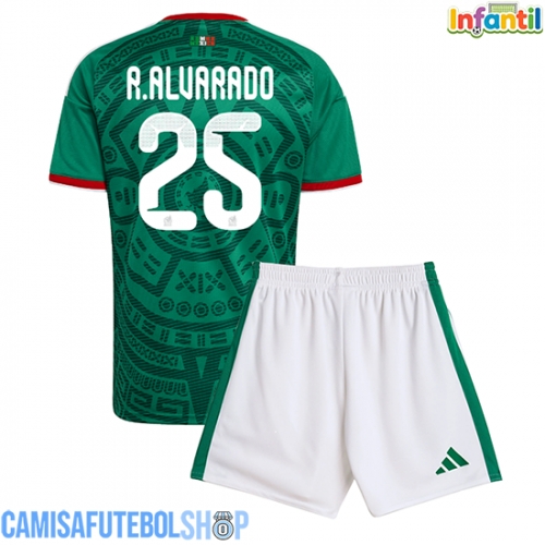 Camisa de time de futebol México Roberto Alvarado #25 Replicas 1º Equipamento Infantil Mundo 2026 Manga Curta (+ Calças curtas)